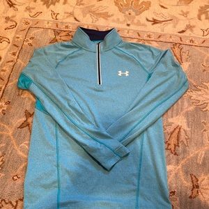 Under Armour Run All Season Gear Pullover Men Sz S Fitted Teal Activewear